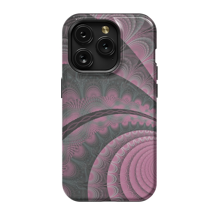 iPhone 15 Pro StrongFit Pink Fractal Design by Andrea Haase