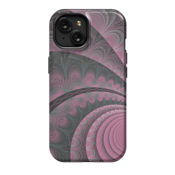 iPhone 15 StrongFit Pink Fractal Design by Andrea Haase