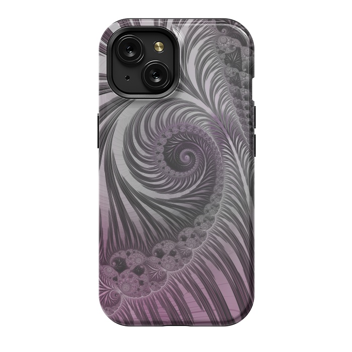 iPhone 15 StrongFit Swirly Fractal Fantasies by Andrea Haase