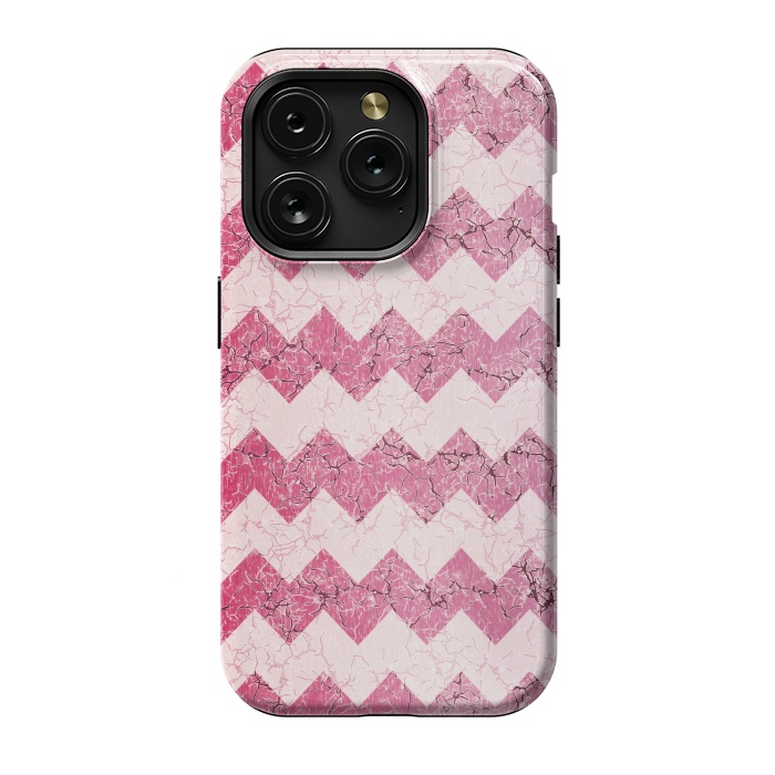 iPhone 15 Pro StrongFit Pink chevron by Jms