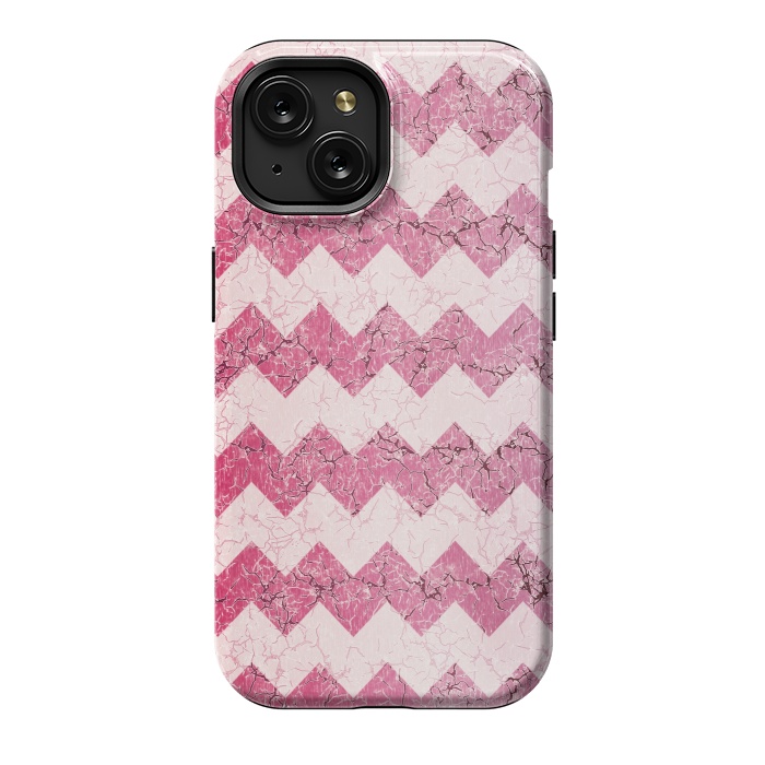 iPhone 15 StrongFit Pink chevron by Jms