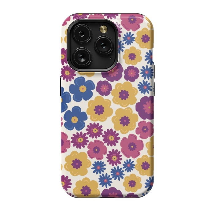 iPhone 15 Pro StrongFit Pop Floral by TracyLucy Designs