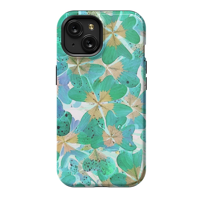 iPhone 15 StrongFit Lucky Leaves v2 by Creativeaxle