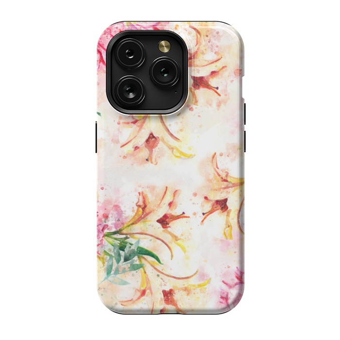 iPhone 15 Pro StrongFit Peony Floral by Creativeaxle