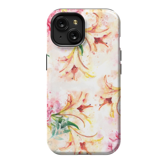 iPhone 15 StrongFit Peony Floral by Creativeaxle