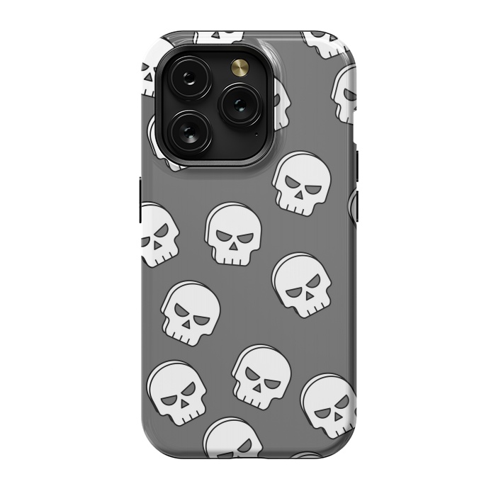 iPhone 15 Pro StrongFit white skull pattern by MALLIKA