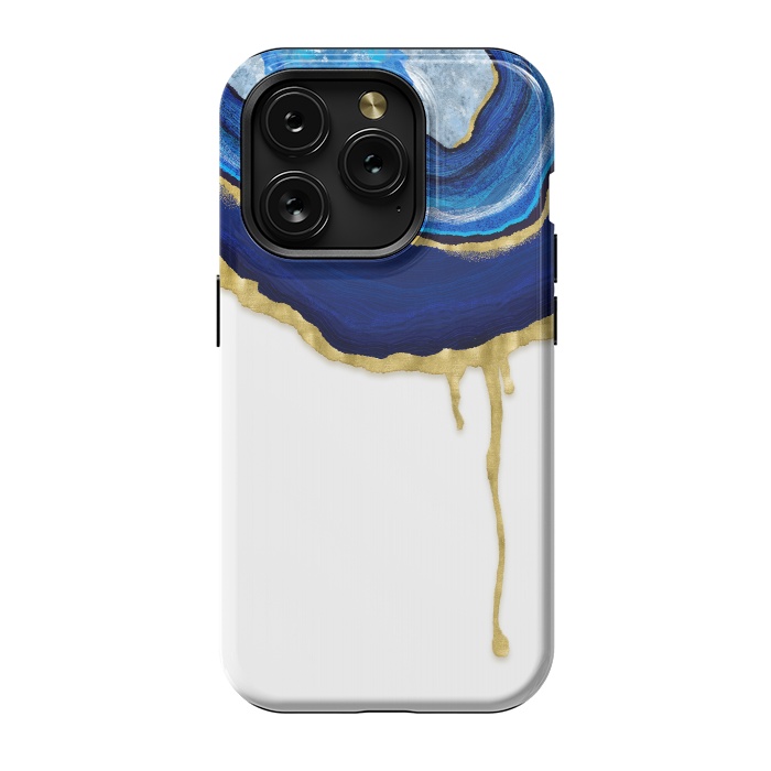 iPhone 15 Pro StrongFit Sapphire Dripping Agate by Noonday Design