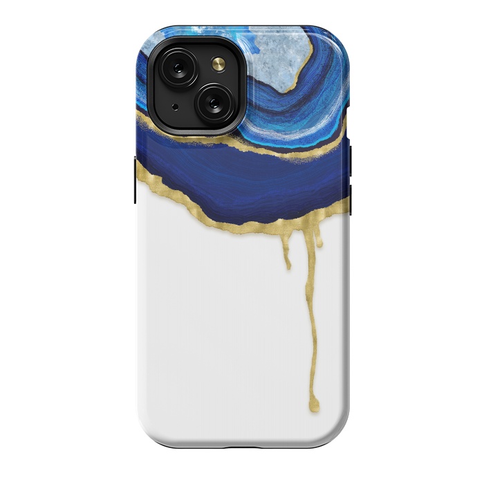 iPhone 15 StrongFit Sapphire Dripping Agate by Noonday Design