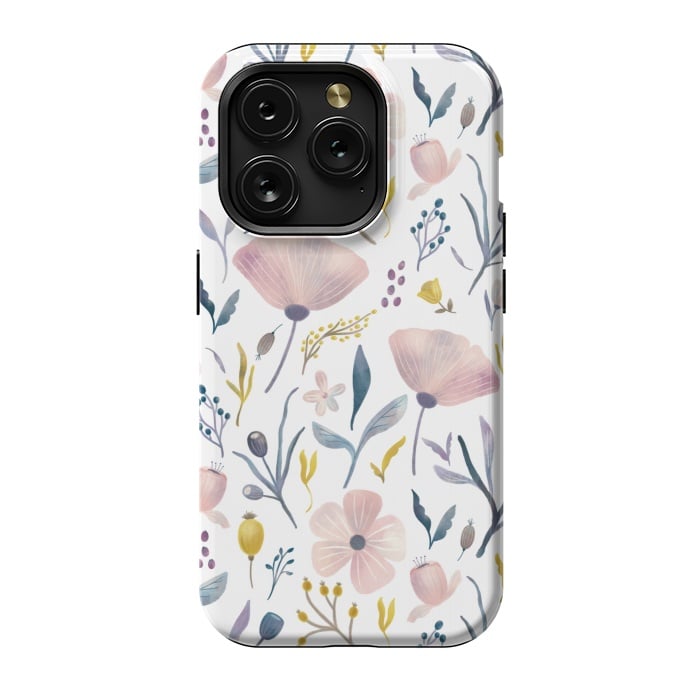 iPhone 15 Pro StrongFit Delicate Pastel Floral by Noonday Design