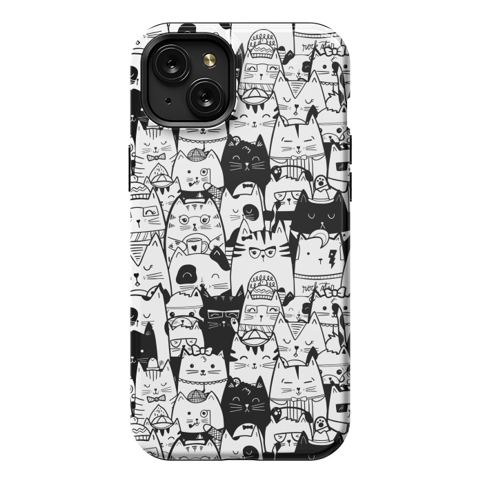 iPhone 15 Plus StrongFit Itty Bitty Kitty Committee by Noonday Design