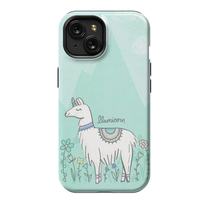 iPhone 15 StrongFit Llovely Llamicorn by Noonday Design