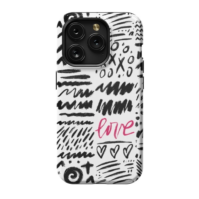 iPhone 15 Pro StrongFit Love Scribbles by Noonday Design