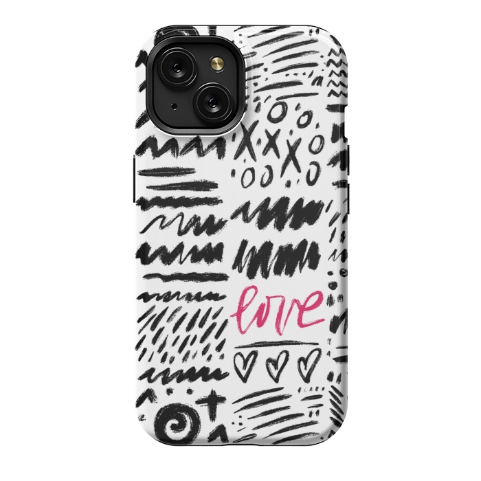 iPhone 15 StrongFit Love Scribbles by Noonday Design