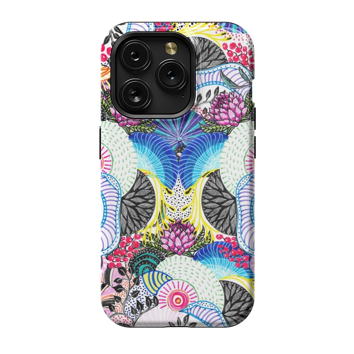 iPhone 15 Pro StrongFit Whimsical abstract hand paint design  by InovArts