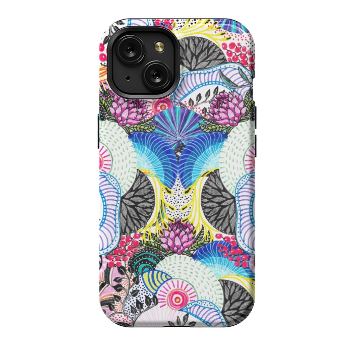 iPhone 15 StrongFit Whimsical abstract hand paint design  by InovArts