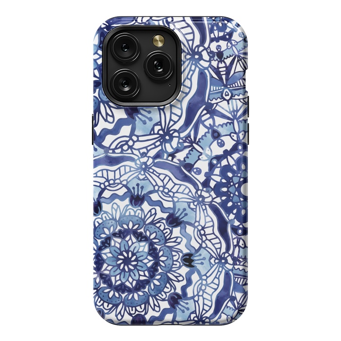iPhone 15 Pro Max StrongFit Delft Blue Mandalas by Noonday Design