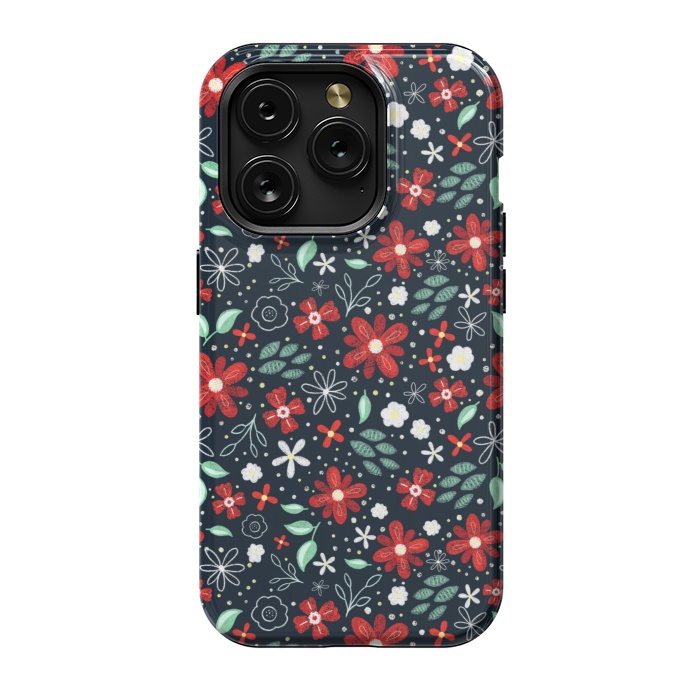 iPhone 15 Pro StrongFit Little Christmas Flowers by Noonday Design
