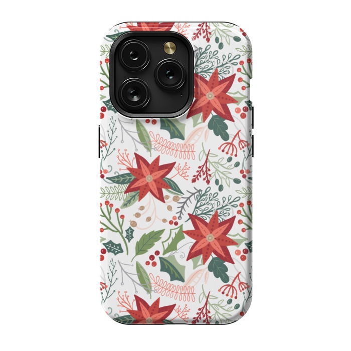 iPhone 15 Pro StrongFit Festive Poinsettias by Noonday Design
