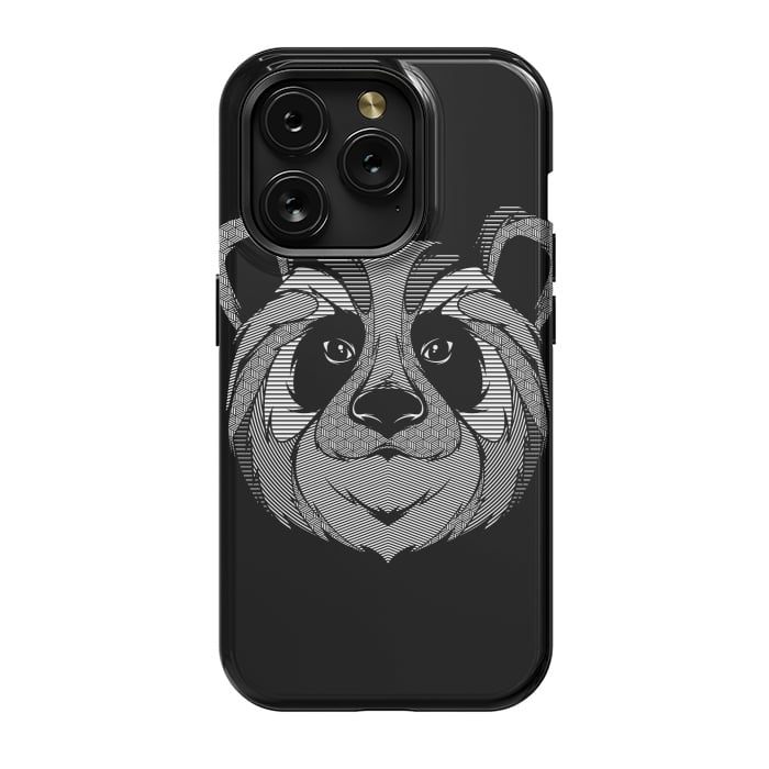 iPhone 15 Pro StrongFit Panda Zentangle by Afif Quilimo