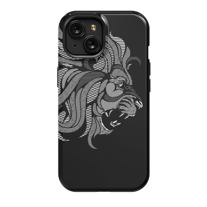 iPhone 15 StrongFit Lion Zentangle by Afif Quilimo