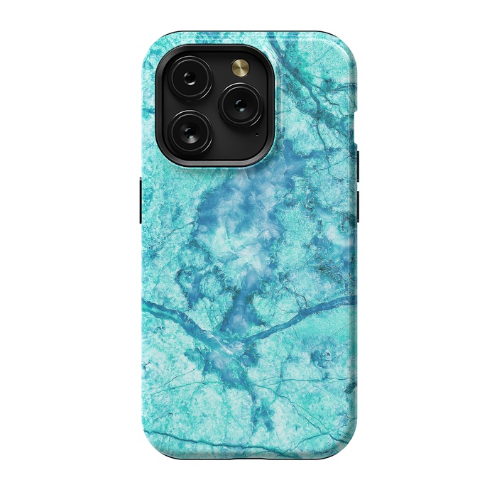 iPhone 15 Pro StrongFit Turquoise Marble by Art Design Works