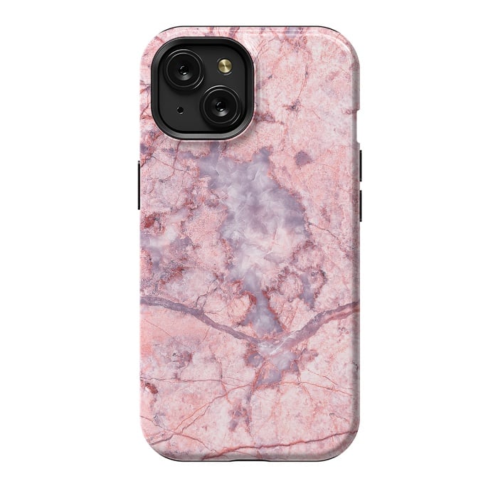 iPhone 15 StrongFit Pink Marble by Art Design Works