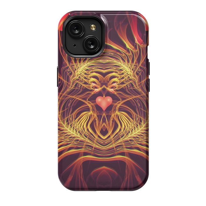 iPhone 15 StrongFit Fractal Heart by Art Design Works