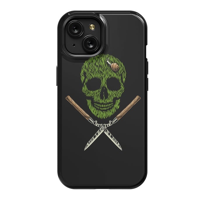 iPhone 15 StrongFit Skull Grass by Afif Quilimo