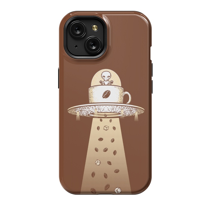iPhone 15 StrongFit Alien Coffee Invasion by Afif Quilimo