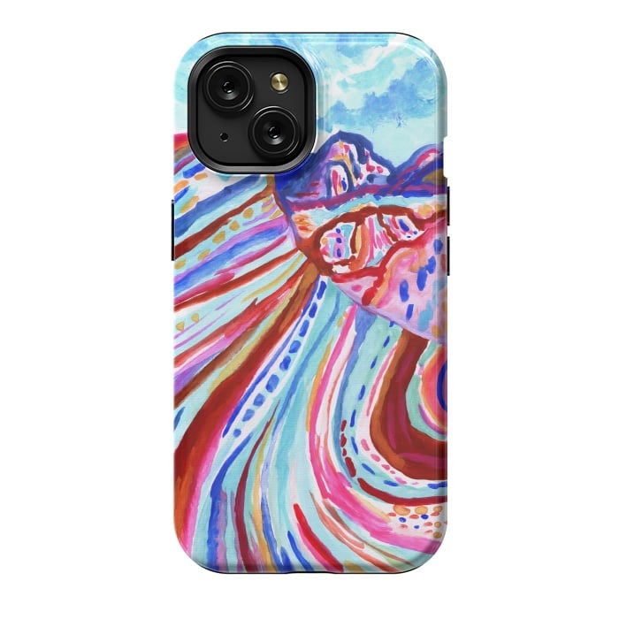 iPhone 15 StrongFit Abstract Rainbow Mountains  by Tigatiga