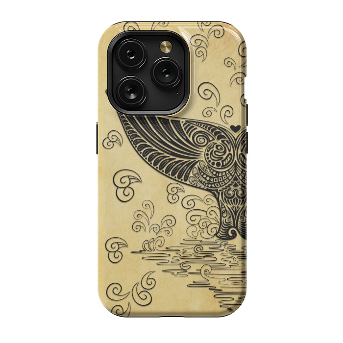 iPhone 15 Pro StrongFit Whale Tail Boho Vintage Tattoo Style by BluedarkArt