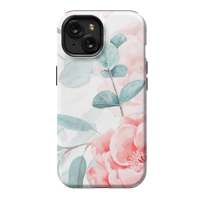 iPhone 15 StrongFit Rose Blush and Eucalyptus by  Utart