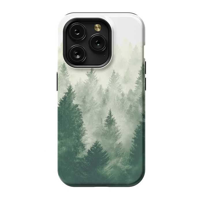 iPhone 15 Pro StrongFit Foggy Woods III by ''CVogiatzi.
