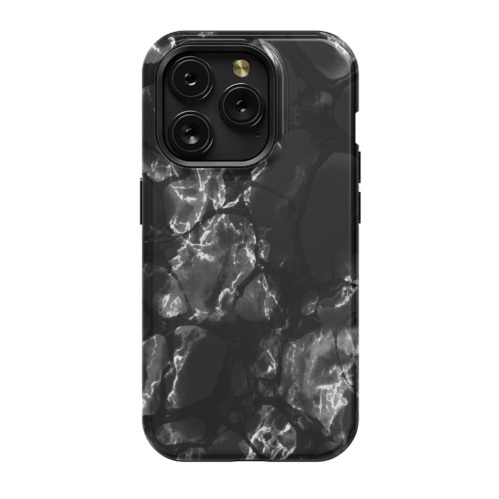 iPhone 15 Pro StrongFit Black marble surface by Oana 