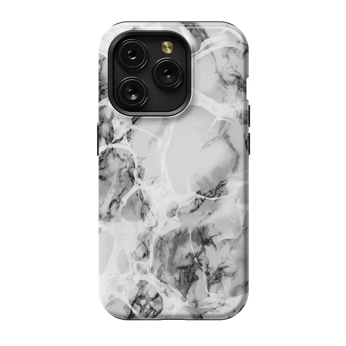 iPhone 15 Pro StrongFit White gray marble artistic texture by Oana 