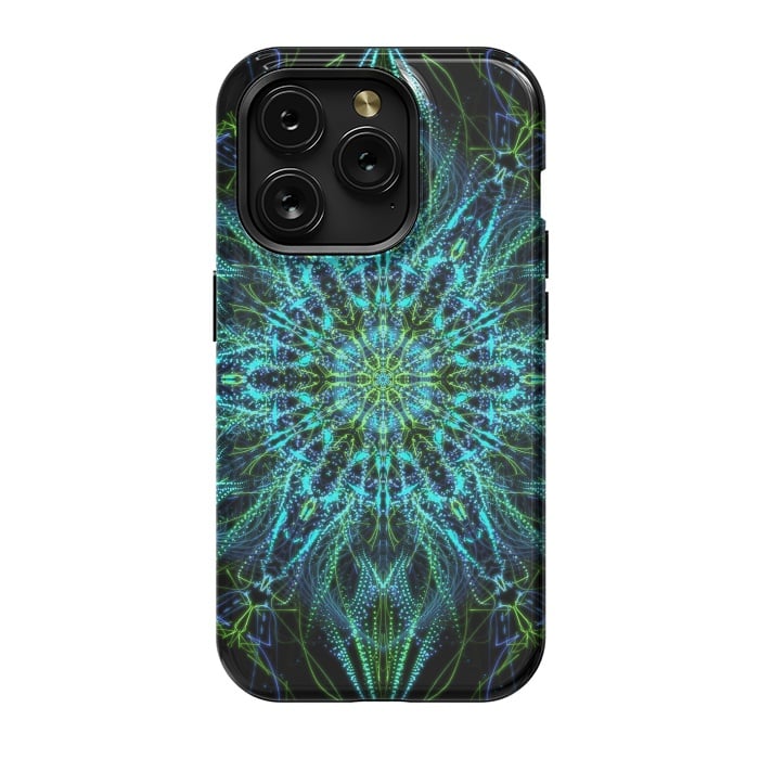 iPhone 15 Pro StrongFit Neon Mandala I by Art Design Works