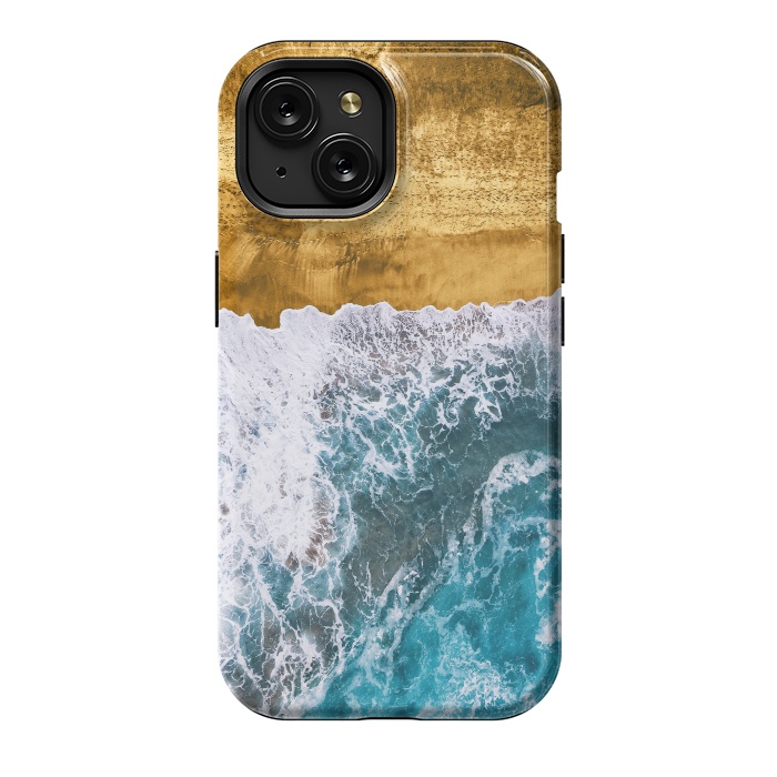 iPhone 15 StrongFit Tropical XVI - Golden Beach by Art Design Works