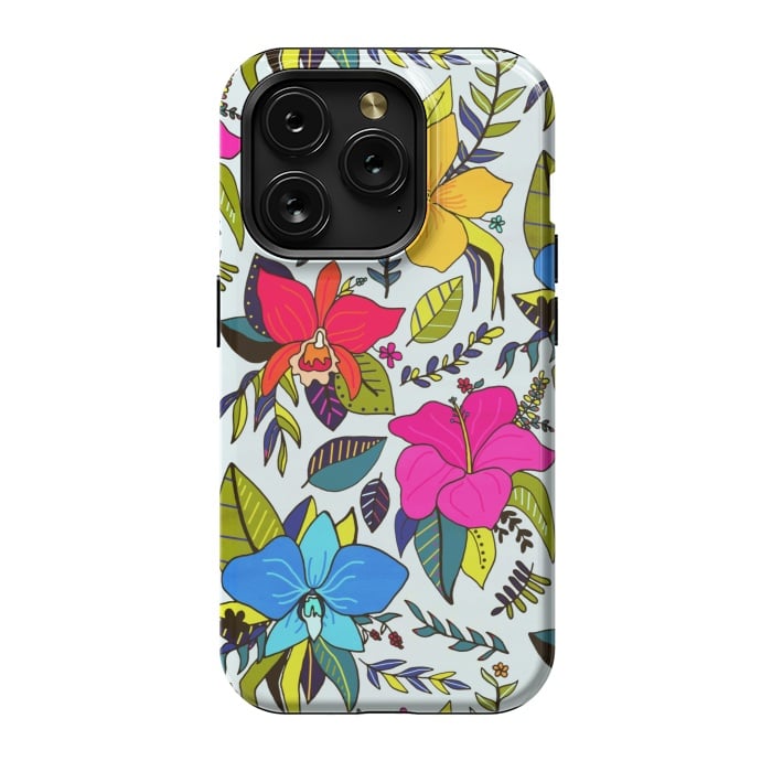 iPhone 15 Pro StrongFit Tropical Floral by Tigatiga
