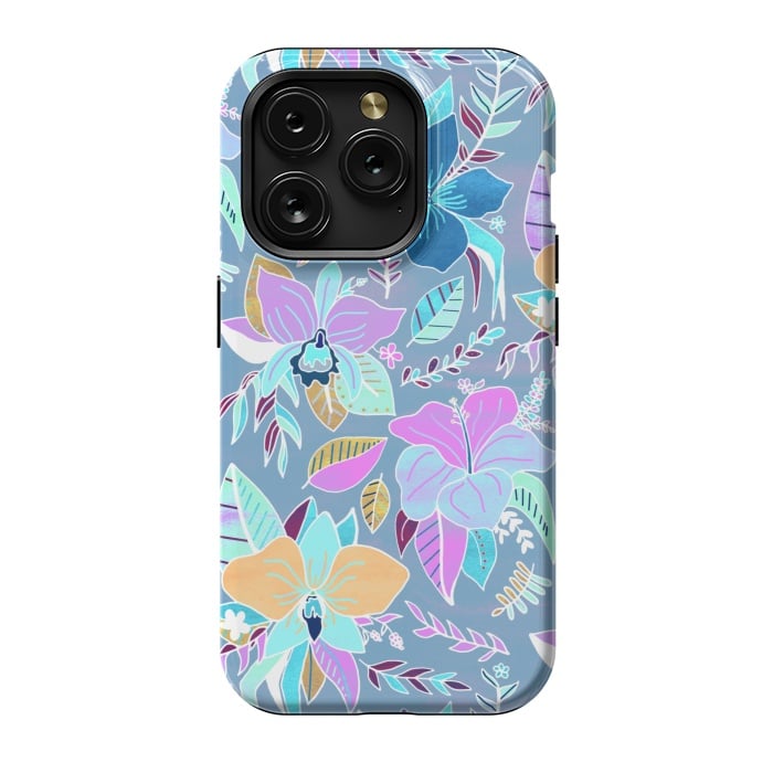iPhone 15 Pro StrongFit Pastel Tropical Floral by Tigatiga