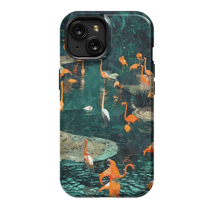 iPhone 15 StrongFit Flamingo Creek by Uma Prabhakar Gokhale