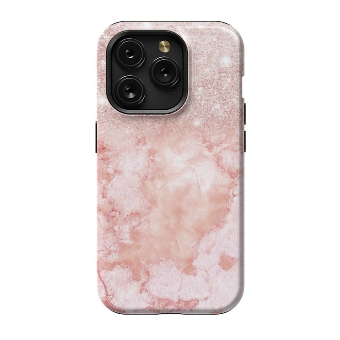 iPhone 15 Pro StrongFit Glitter on Blush Agate by  Utart