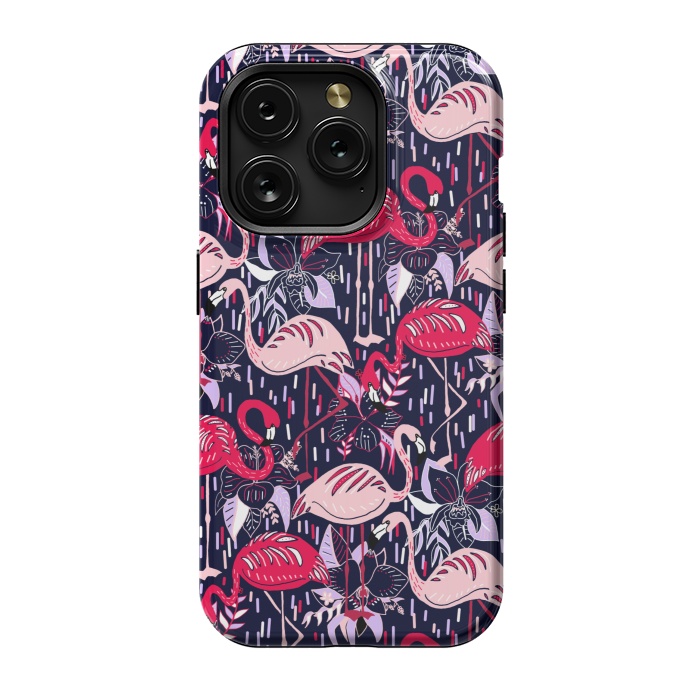 iPhone 15 Pro StrongFit Fantasy Flamingos  by Tigatiga