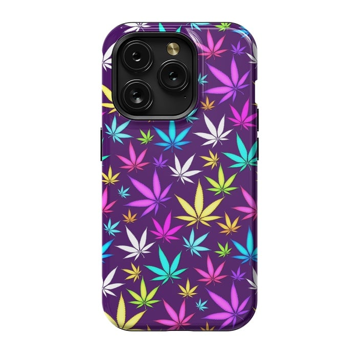 iPhone 15 Pro StrongFit Colorful Weed Pattern by Art Design Works