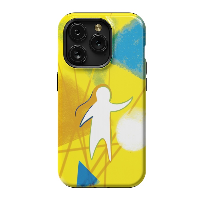iPhone 15 Pro StrongFit Yellow Geometric by Eva Fandiño