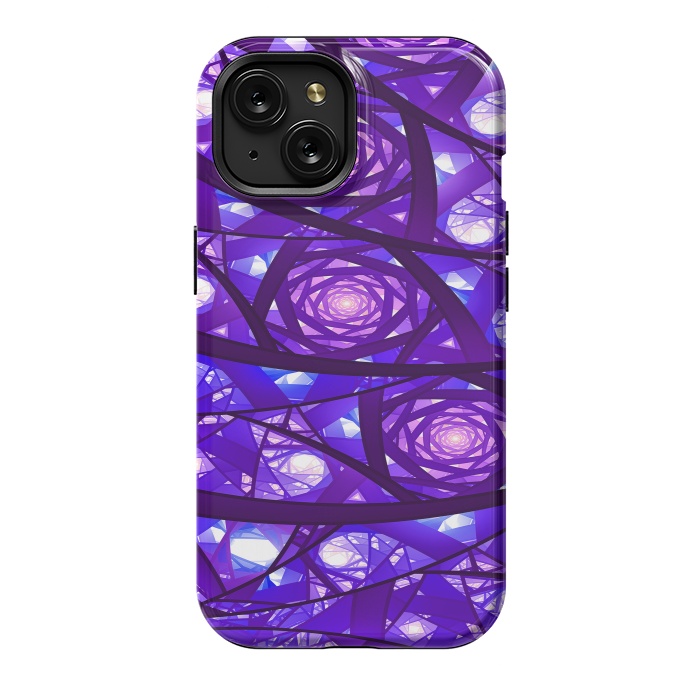iPhone 15 StrongFit Purple Fractal Pattern by Art Design Works