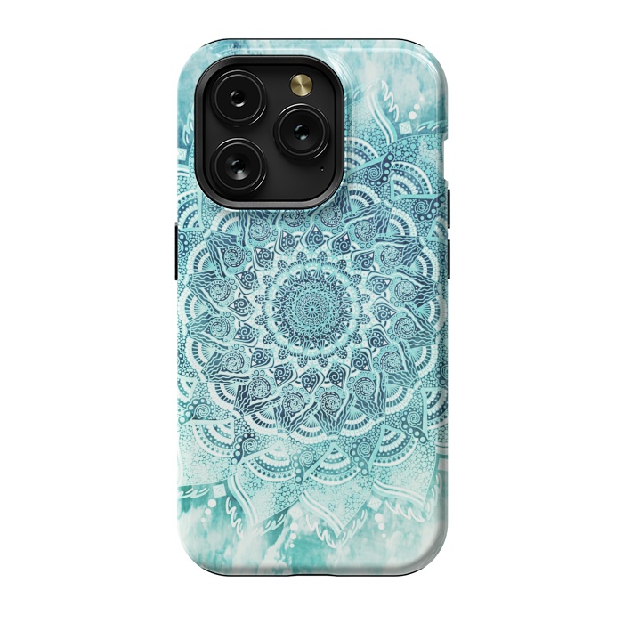 iPhone 15 Pro StrongFit Mandala turquoise by Jms