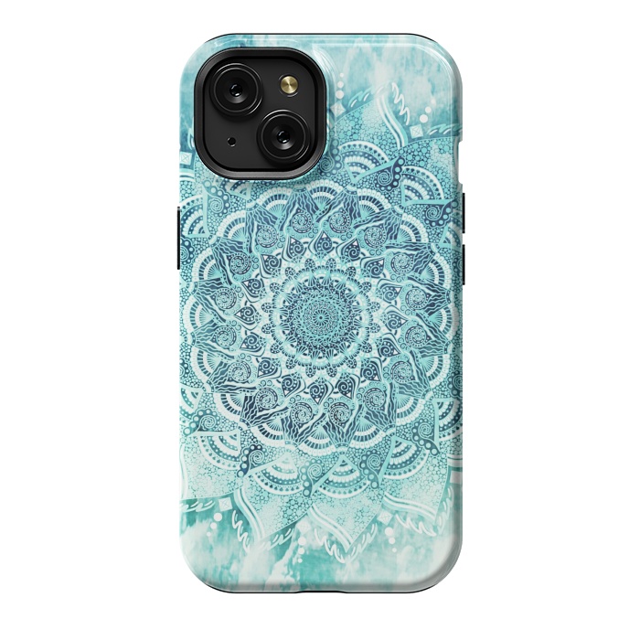iPhone 15 StrongFit Mandala turquoise by Jms