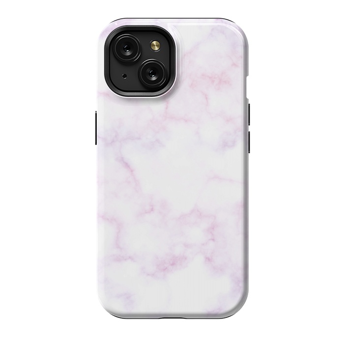 iPhone 15 StrongFit Soft white pink marble by Oana 