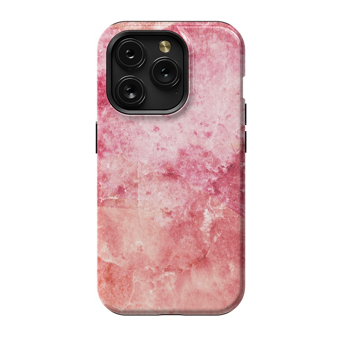 iPhone 15 Pro StrongFit Pink peach marble art by Oana 