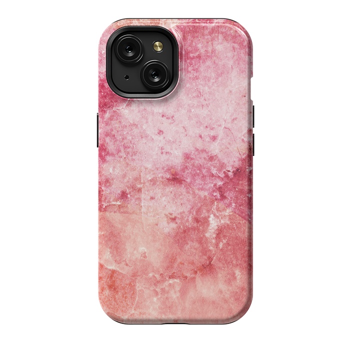 iPhone 15 StrongFit Pink peach marble art by Oana 